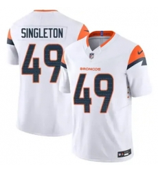 Men Denver Brocos Alex Singleton #49 White 2024 F U S E Stitched Limited NFL Jersey Men Denver Brocos Alex Singleton #49 White 2024 F U S E Stitched Limited NFL Jersey