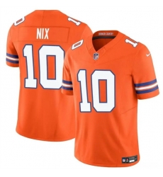 Men Denver Broncos 10 Bo Nix Orange F U S E Mile High Collection 1977 Throwback Vapor Limited Stitched Football Jersey Men Denver Broncos 10 Bo Nix Orange F U S E Mile High Collection 1977 Throwback Vapor Limited Stitched Football Jersey