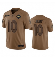 Men Denver Broncos 10 Jerry Jeudy 2023 Brown Salute To Service Limited Stitched Football Jersey Men Denver Broncos 10 Jerry Jeudy 2023 Brown Salute To Service Limited Stitched Football Jersey