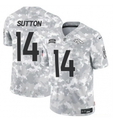 Men Denver Broncos 14 Courtland Sutton 2024 F U S E Arctic Camo Salute To Service Limited Stitched Football Jersey Men Denver Broncos 14 Courtland Sutton 2024 F U S E Arctic Camo Salute To Service Limited Stitched Football Jersey