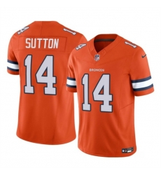 Men Denver Broncos 14 Courtland Sutton Orange 2023 F U S E Vapor Untouchable Stitched Jersey Men Denver Broncos 14 Courtland Sutton Orange 2023 F U S E Vapor Untouchable Stitched Jersey