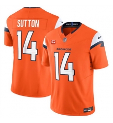 Men Denver Broncos 14 Courtland Sutton Orange 2024 F U S E With 4 Star C Patch Vapor Limited Stitched Football Jersey Men Denver Broncos 14 Courtland Sutton Orange 2024 F U S E With 4 Star C Patch Vapor Limited Stitched Football Jersey