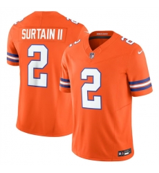 Men Denver Broncos 2 Pat Surtain II Orange F U S E Mile High Collection 1977 Throwback Vapor Limited Stitched Football Jersey Men Denver Broncos 2 Pat Surtain II Orange F U S E Mile High Collection 1977 Throwback Vapor Limited Stitched Football Jersey