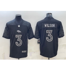 Men Denver Broncos 3 Russell Wilson Black Reflective Limited Stitched Football Jersey Men Denver Broncos 3 Russell Wilson Black Reflective Limited Stitched Football Jersey