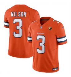 Men Denver Broncos 3 Russell Wilson Orange 2023 F U S E With John Madden Patch Vapor Limited Stitched Football Jersey Men Denver Broncos 3 Russell Wilson Orange 2023 F U S E With John Madden Patch Vapor Limited Stitched Football Jersey