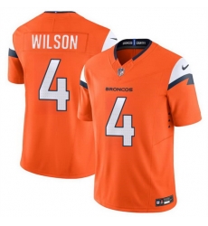 Men Denver Broncos 4 Zach Wilson Orange 2024 F U S E Vapor Limited Stitched Football Jersey Men Denver Broncos 4 Zach Wilson Orange 2024 F U S E Vapor Limited Stitched Football Jersey