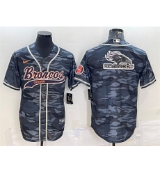 Men Denver Broncos Grey Camo Team Big Logo With Patch Cool Base Stitched Baseball Jersey Men Denver Broncos Grey Camo Team Big Logo With Patch Cool Base Stitched Baseball Jersey