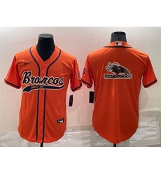 Men Denver Broncos Orange Team Big Logo With Patch Cool Base Stitched Baseball Jersey Men Denver Broncos Orange Team Big Logo With Patch Cool Base Stitched Baseball Jersey