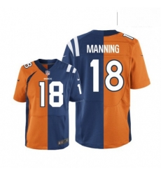 Men Nike Denver Broncos 18 Peyton Manning Elite Navy BlueWhite Split Fashion NFL Jersey Men Nike Denver Broncos 18 Peyton Manning Elite Navy BlueWhite Split Fashion NFL Jersey