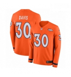 Men Nike Denver Broncos 30 Terrell Davis Limited Orange Therma Long Sleeve NFL Jersey Men Nike Denver Broncos 30 Terrell Davis Limited Orange Therma Long Sleeve NFL Jersey