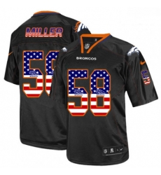Men Nike Denver Broncos 58 Von Miller Elite Black USA Flag Fashion NFL Jersey Men Nike Denver Broncos 58 Von Miller Elite Black USA Flag Fashion NFL Jersey