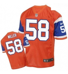 Men Nike Denver Broncos 58 Von Miller Elite Orange Throwback NFL Jersey Men Nike Denver Broncos 58 Von Miller Elite Orange Throwback NFL Jersey