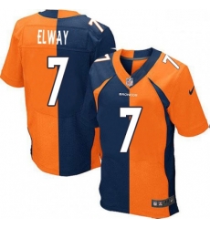 Men Nike Denver Broncos 7 John Elway Elite OrangeNavy Split Fashion NFL Jersey Men Nike Denver Broncos 7 John Elway Elite OrangeNavy Split Fashion NFL Jersey