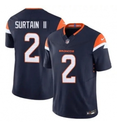 Men Nike Denver Broncos Patrick Surtain II Stitched Blue Limited Jersey Men Nike Denver Broncos Patrick Surtain II Stitched Blue Limited Jersey
