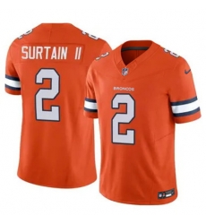 Men Nike Denver Broncos Patrick Surtain II Stitched Rush Orange Limited Jersey Men Nike Denver Broncos Patrick Surtain II Stitched Rush Orange Limited Jersey