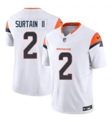 Men Nike Denver Broncos Patrick Surtain II Stitched White Limited Jersey Men Nike Denver Broncos Patrick Surtain II Stitched White Limited Jersey