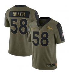 Men's Denver Broncos Von Miller Nike Olive 2021 Salute To Service Limited Player Jersey Men's Denver Broncos Von Miller Nike Olive 2021 Salute To Service Limited Player Jersey