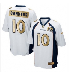 Nike Broncos #10 Emmanuel Sanders White Mens Stitched NFL Game Super Bowl 50 Collection Jersey Nike Broncos #10 Emmanuel Sanders White Mens Stitched NFL Game Super Bowl 50 Collection Jersey