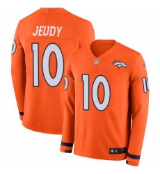 Nike Broncos 10 Jerry Jeudy Orange Team Color Men Stitched NFL Limited Therma Long Sleeve Jersey Nike Broncos 10 Jerry Jeudy Orange Team Color Men Stitched NFL Limited Therma Long Sleeve Jersey