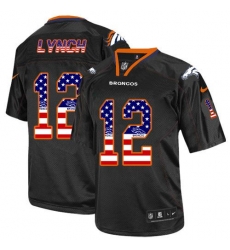Nike Broncos #12 Paxton Lynch Black Mens Stitched NFL Elite USA Flag Fashion Jersey Nike Broncos #12 Paxton Lynch Black Mens Stitched NFL Elite USA Flag Fashion Jersey