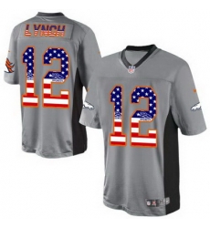 Nike Broncos #12 Paxton Lynch Grey Mens Stitched NFL Elite USA Flag Fashion Jersey Nike Broncos #12 Paxton Lynch Grey Mens Stitched NFL Elite USA Flag Fashion Jersey