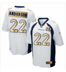 Nike Broncos #22 C J Anderson White Mens Stitched NFL Game Super Bowl 50 Collection Jersey Nike Broncos #22 C J Anderson White Mens Stitched NFL Game Super Bowl 50 Collection Jersey
