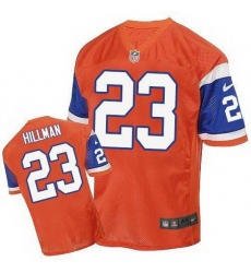 Nike Broncos #23 Ronnie Hillman Orange Throwback Mens Stitched NFL Elite Jersey Nike Broncos #23 Ronnie Hillman Orange Throwback Mens Stitched NFL Elite Jersey