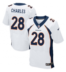Nike Broncos #28 Jamaal Charles White Men's Stitched NFL New Elite Jersey Nike Broncos #28 Jamaal Charles White Men's Stitched NFL New Elite Jersey