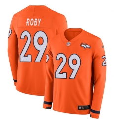 Nike Broncos #29 Bradley Roby Orange Team Color Men Stitched NFL Limited Therma Long Sleeve Jersey Nike Broncos #29 Bradley Roby Orange Team Color Men Stitched NFL Limited Therma Long Sleeve Jersey