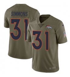Nike Broncos #31 Justin Simmons Olive Mens Stitched NFL Limited 2017 Salute To Service Jersey Nike Broncos #31 Justin Simmons Olive Mens Stitched NFL Limited 2017 Salute To Service Jersey