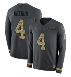 Nike Broncos 4 Case Keenum Anthracite Salute to Service Men s Stitched NFL Limited Therma Long Sleeve Jersey Nike Broncos 4 Case Keenum Anthracite Salute to Service Men s Stitched NFL Limited Therma Long Sleeve Jersey