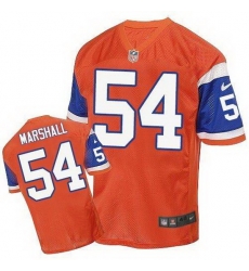 Nike Broncos #54 Brandon Marshall Orange Throwback Mens Stitched NFL Elite Jersey Nike Broncos #54 Brandon Marshall Orange Throwback Mens Stitched NFL Elite Jersey