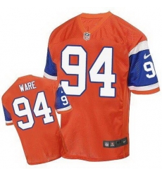 Nike Broncos #94 DeMarcus Ware Orange Throwback Mens Stitched NFL Elite Jersey Nike Broncos #94 DeMarcus Ware Orange Throwback Mens Stitched NFL Elite Jersey
