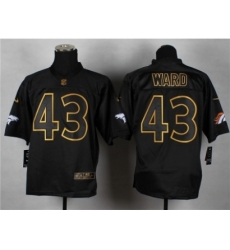 Nike Denver Broncos 43 T.J. Ward black Elite gold lettering fashion Nike Denver Broncos 43 T.J. Ward black Elite gold lettering fashion