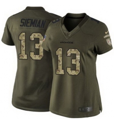 Nike Broncos #13 Trevor Siemian Green Womens Stitched NFL Limited Salute to Service Jersey Nike Broncos #13 Trevor Siemian Green Womens Stitched NFL Limited Salute to Service Jersey