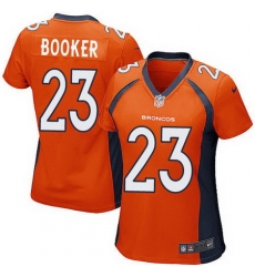 Nike Broncos #23 Devontae Booker Orange Team Color Womens Stitched NFL New Elite Jersey Nike Broncos #23 Devontae Booker Orange Team Color Womens Stitched NFL New Elite Jersey