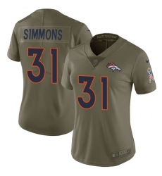 Nike Broncos #31 Justin Simmons Olive Womens Stitched NFL Limited 2017 Salute to Service Jersey Nike Broncos #31 Justin Simmons Olive Womens Stitched NFL Limited 2017 Salute to Service Jersey