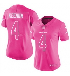 Nike Broncos #4 Case Keenum Pink Womens Stitched NFL Limited Rush Fashion Jersey Nike Broncos #4 Case Keenum Pink Womens Stitched NFL Limited Rush Fashion Jersey