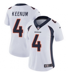 Nike Broncos #4 Case Keenum White Womens Stitched NFL Vapor Untouchable Limited Jersey Nike Broncos #4 Case Keenum White Womens Stitched NFL Vapor Untouchable Limited Jersey