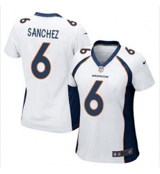 Nike Broncos #6 Mark Sanchez White Womens Stitched NFL New Elite Jersey Nike Broncos #6 Mark Sanchez White Womens Stitched NFL New Elite Jersey