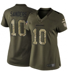 Women Nike Broncos #10 Emmanuel Sanders Green Womens Stitched NFL Limited Salute to Service Jersey Women Nike Broncos #10 Emmanuel Sanders Green Womens Stitched NFL Limited Salute to Service Jersey