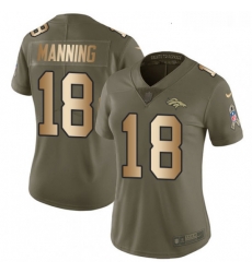 Womens Nike Denver Broncos 18 Peyton Manning Limited OliveGold 2017 Salute to Service NFL Jersey Womens Nike Denver Broncos 18 Peyton Manning Limited OliveGold 2017 Salute to Service NFL Jersey