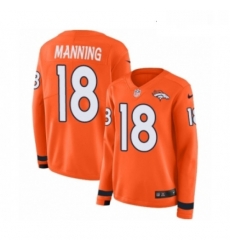Womens Nike Denver Broncos 18 Peyton Manning Limited Orange Therma Long Sleeve NFL Jersey Womens Nike Denver Broncos 18 Peyton Manning Limited Orange Therma Long Sleeve NFL Jersey