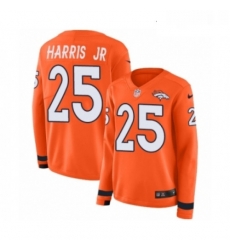 Womens Nike Denver Broncos 25 Chris Harris Jr Limited Orange Therma Long Sleeve NFL Jersey Womens Nike Denver Broncos 25 Chris Harris Jr Limited Orange Therma Long Sleeve NFL Jersey