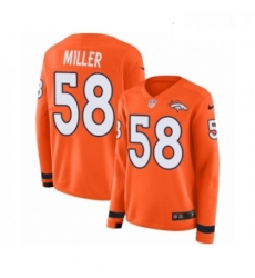 Womens Nike Denver Broncos 58 Von Miller Limited Orange Therma Long Sleeve NFL Jersey Womens Nike Denver Broncos 58 Von Miller Limited Orange Therma Long Sleeve NFL Jersey