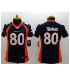 Women's Nike Denver Broncos #80 Julius Thomas Blue Alternate Stitched NFL New Limited Jersey Women's Nike Denver Broncos #80 Julius Thomas Blue Alternate Stitched NFL New Limited Jersey