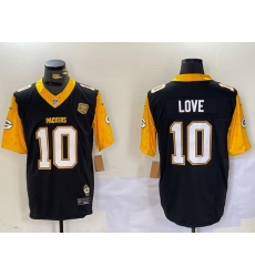 Men Green Bay Packers 10 Jordan Love Black White Gold 2024 F U S E Home Patch Vapor Untouchable Limited Stitched Jersey Men Green Bay Packers 10 Jordan Love Black White Gold 2024 F U S E Home Patch Vapor Untouchable Limited Stitched Jersey