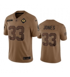 Men Green Bay Packers 33 Aaron Jones Brown 2023 Salute To Service Limited Stitched Jersey Men Green Bay Packers 33 Aaron Jones Brown 2023 Salute To Service Limited Stitched Jersey