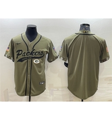 Men Green Bay Packers Blank Olive Salute To Service Cool Base Stitched Baseball Jersey Men Green Bay Packers Blank Olive Salute To Service Cool Base Stitched Baseball Jersey