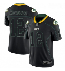 Men Nike Green Bay Packers 12 Aaron Rodgers Limited Lights Out Black Rush NFL Jersey Men Nike Green Bay Packers 12 Aaron Rodgers Limited Lights Out Black Rush NFL Jersey